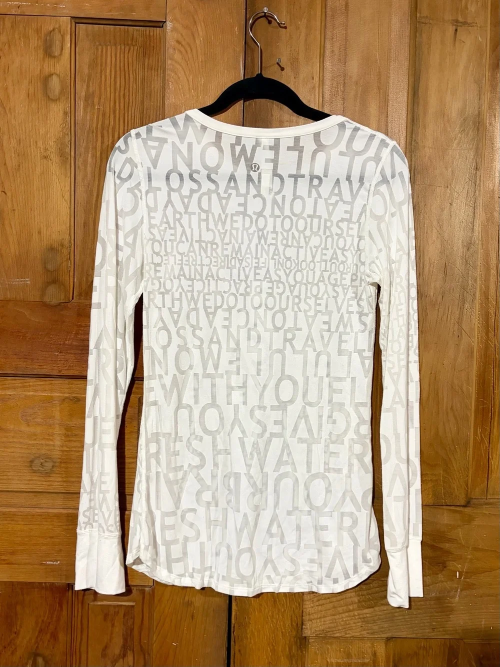 Lululemon - Manifesto Long Sleeve Burnout Yoga Top White Gray - Sz. 10
